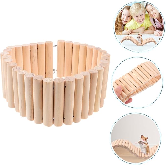 2pcs Crafted Wood Pet Ladder Bridge Safe Climbing Toy for Hamsters Chinchillas Bird Cage Ladder Accessory