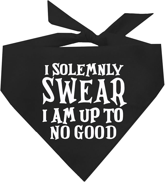 I Solemnly Swear I Am Up to No Good Dog Bandana (Black, XS 1101)