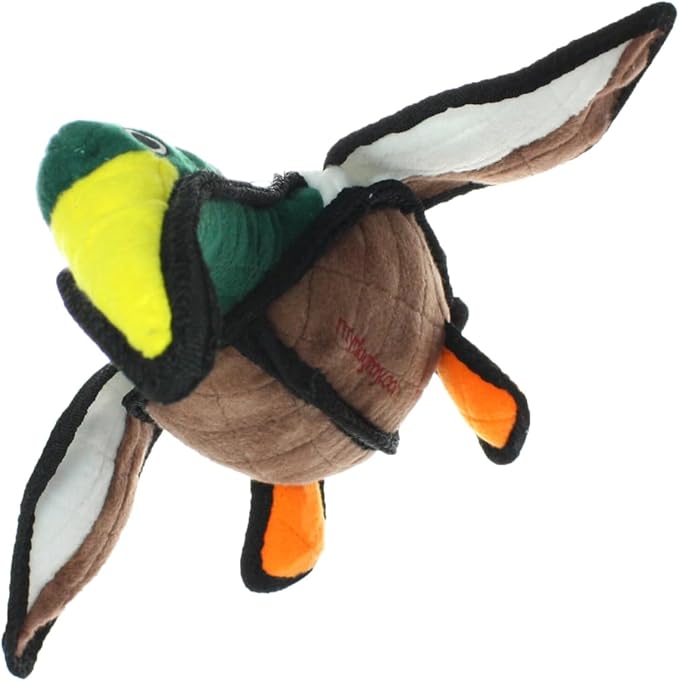 TUFFY - World's Tuffest Soft Dog Toy -Barnyard- Multiple Layers. Made Durable, Strong & Tough. Interactive Play (Tug, Toss & Fetch). Machine Washable & Floats. (Duck, Large)