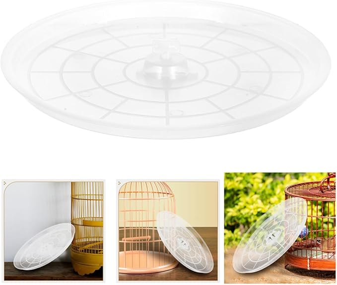 2pcs Transparent Bird Cage Tray for Small Animals Poop Holder for Parakeet Budgie and Small Birds Holder for Cages