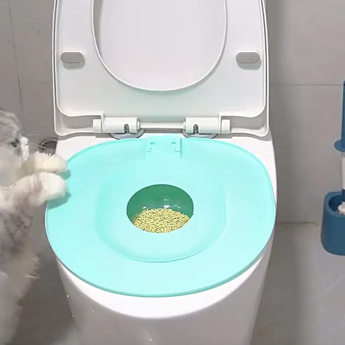 Cat Toilet Seat Trainer Kit Reusable, Cat Toilet Training System with Litter Box, Detachable Design for Easy Cleaning, Pet Potty Training Tool for Cats Kitten