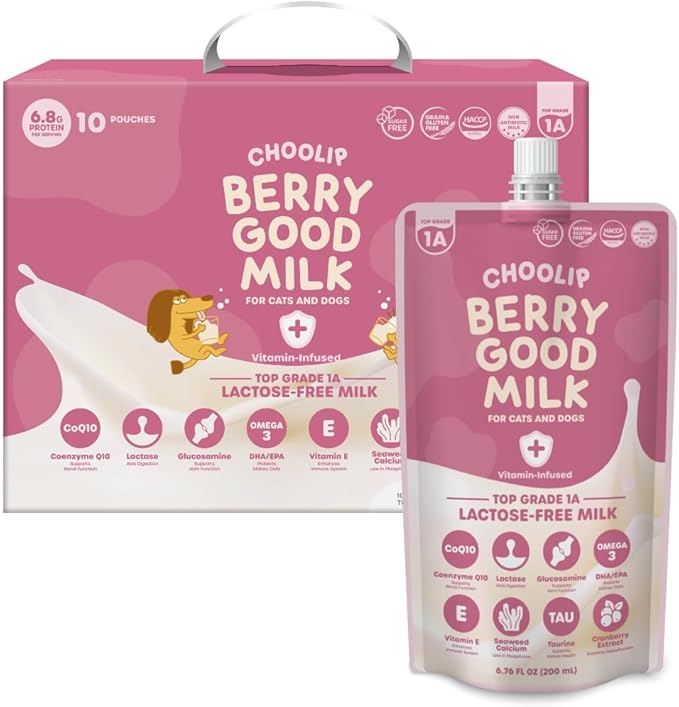 Choolip Bundle | 20pc Jumbo Squeeze Vita Sticks with Essential multivitamins + Berry Good Milk 10pk Vitamin-Infused [Both Products are for Cats & Dogs of All Life Stages]