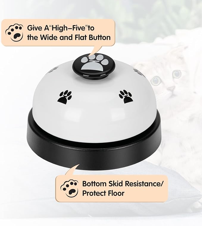 JEXCULL Pet Training Bells, 2 Pack Dogs Bell for Door Potty Training and to Ring to Go Outside Communication Device Dog AgilityTraining Equipment Interactive Toys (White)