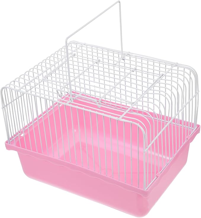 Happyyami Portable Bird Carrier Cage for Small Animals Lightweight and Plastic Birdcage Transparent Window for Lovebirds Parakeets and Cockatiels