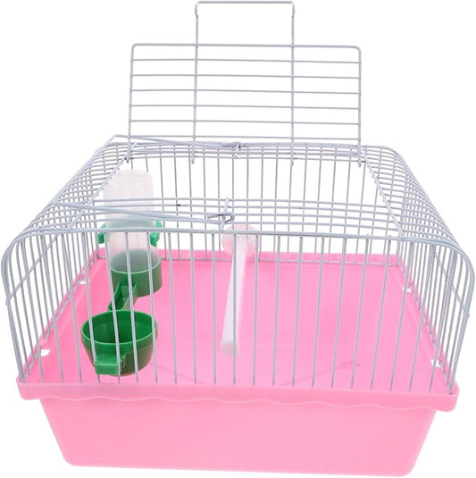 HANABASS Portable Bird Cage for Travel Spacious Parrot Carrier with Perch Food Box Water Dispenser for Cockatiels Parakeets Birds Lightweight Convenient for Pet Owners