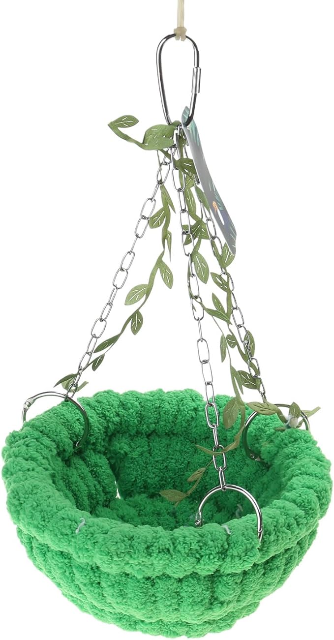 Parrots Hanging Hammock for Winter Plush Warm House Bird Cage Nest Small Pet Mounted House Accessories Easy Installation Bed