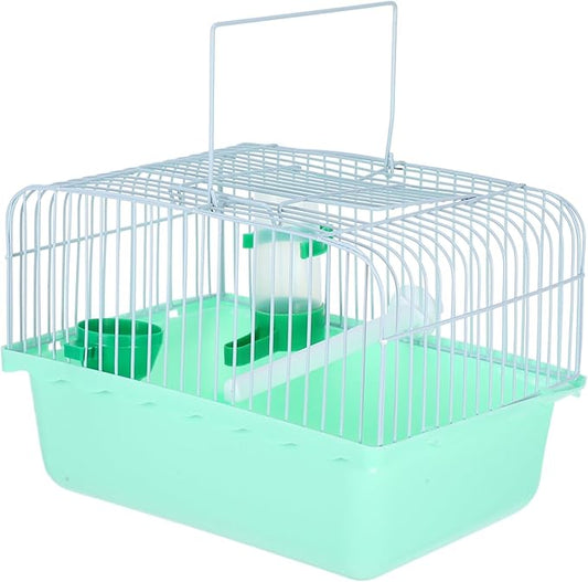 Healifty Portable Bird Cage with Perch Food Box Water Bottle Spacious Metal Travel Carrier for Small Birds Parrots Lovebirds and Multiple Small Animals Comfortable Movement Random Color