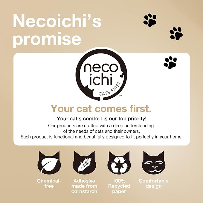 NECOICHI Cat Scratcher Bowl Capsule for Indoor Cats - Cat Scratching Lounger with Reversible Usability and Extra Comfort for Lounge, Cardboard Bed Couch