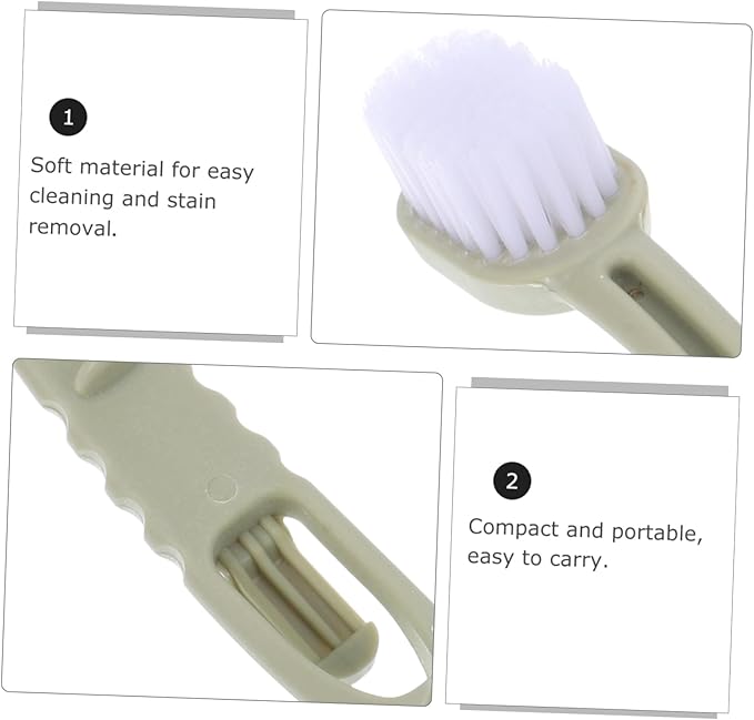 VANZACK 3pcs Bird Cage Brush with Dual Heads Long Handle Cleaning Tool for Small Animal Cages for Thorough Maintenance and Easy Use