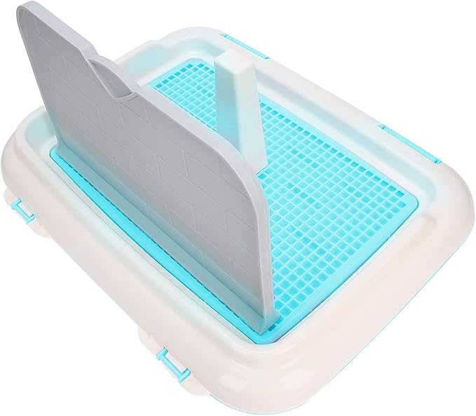 Dog Toilet Indoor Training Pad for Puppies, Leakproof Potty Tray for Cats, Scheduled Urination for Dog, Suitable for Small Pets, Made of HighQuality Plastic, 18.3 X 13.9 X 9.3in (Blue)