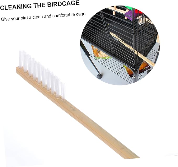 Angoily 4pcs Bird Cage Cleaning Set Brush and Shovel Kit for Parrot and Pets Easy to Use Cage Accessory for Daily Maintenance