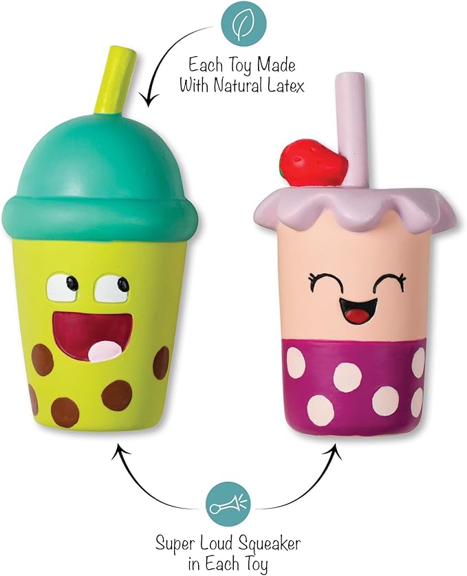 Fringe Studio Dog Toy Set, Best-Teas, 2Pc Mini, Latex, Pet Shop Collection (368012) (Pack of 2)