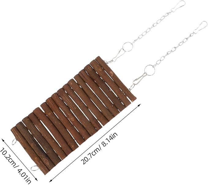 Wooden Parrot Swing Hanging Bird Tunnel with Hook Small Natural Wood Chew Tunnel for Bird Cages Interactive Cage Accessory for Parakeets Cockatiels