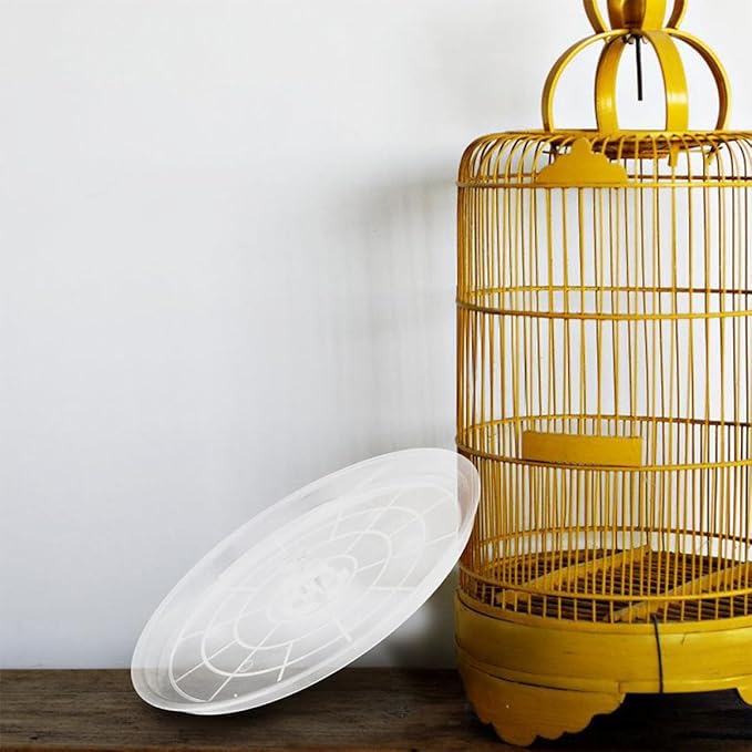 Kisangel 2pcs Plastic Bird Toilet Pan for Birdcage Accessories Litter Tray for Small Animals Compatible Parrots and Other Birds Easy to Clean and Reusable