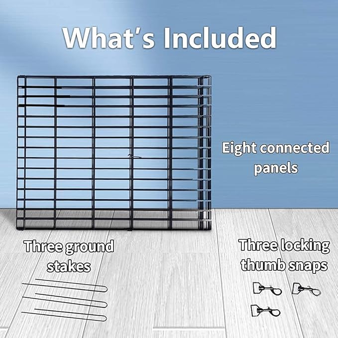 Portable Dog Playpens Dog Fence for The House Outdoor Puppy Playpen for Small Dogs Foldable Dog Outdoor Playpen Metal Wire Pet Exercise Pen Enclosure w/Metal Buckles for Rabbit,Dogs,42 in