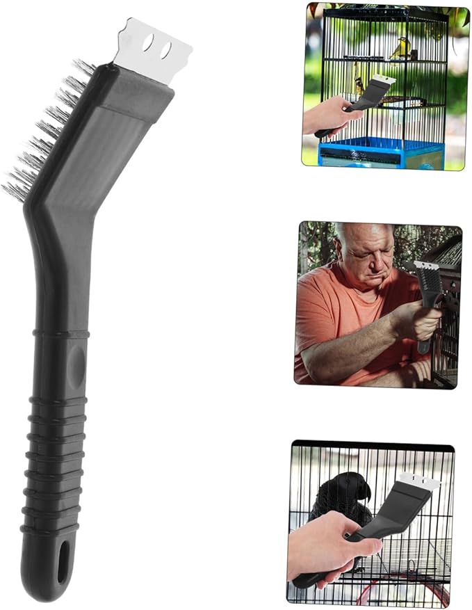YARNOW Stainless Steel Birdcage Cleaning Brush Bird Poop Remover for Patio Bird Waste Scraper Tool Multi-Functional Scraper Brush for Pet Cage Sanitation