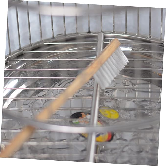 Bamboo Birdcage Brush Bird Droppings Cleaning Tool Long Handle Brush Cage Bird Supplies
