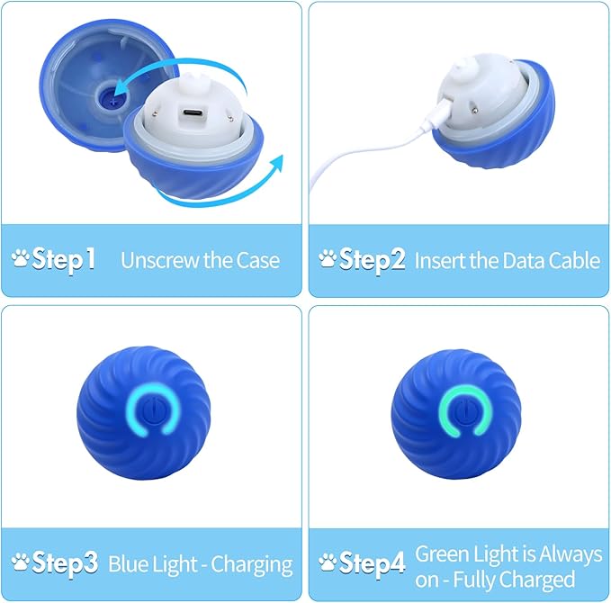 Interactive Dog Ball Toys for Pet Dogs,Smart Electric Small Medium Dog Toys to Keep them Busy,Automatic Rolling Jumping Balls with 2 Cover for Dogs,Rechargeable Balls,Not for Aggressive Chewers,Blue