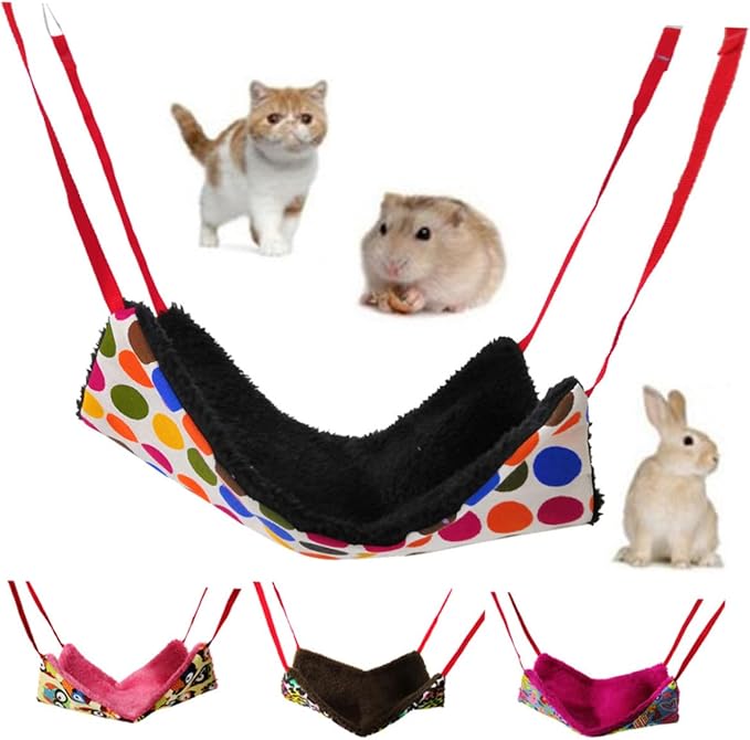 HANABASS Pet Warm Hammock Hanging Bed Small Animal Winter Nest Soft Heart-Shaped Hammock for Hamsters and Birds Cage Accessories