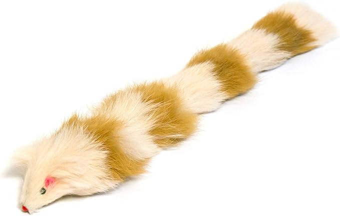 Iconic Pet Set of 2 Fur Weasel Toy(One Brown/White, One Multicolored) with Squeaker for Pets, Best Pet Play Toy for Dogs & Cats, Fun Cat Toys, Dog Toys to Beat Boredom & Satisfy Hunting Instincts