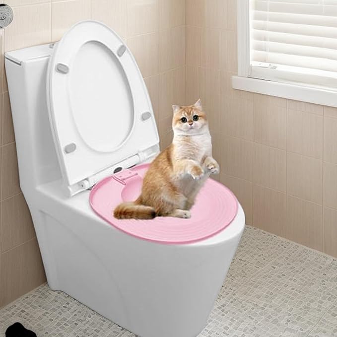 Reusable Cat Toilet Trainer Kit,Detachable for Easy Cleaning,Home Pet Care Potty Training System with Litter Box Compatibility
