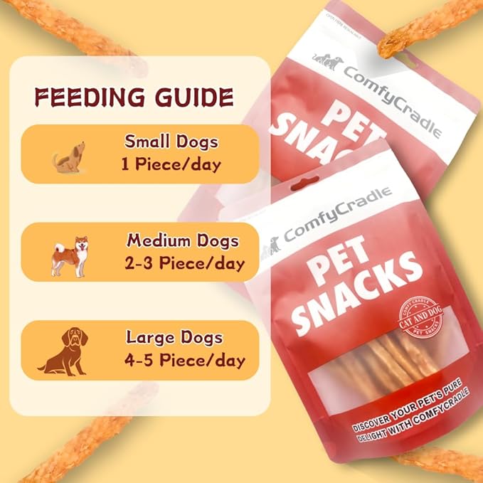 Chicken & Milk Jerky, Irresistible High-Protein Dog Treats, Calcium-Rich Tender Chews for Strong Bones & Teeth, Natural Training Reward (10.58 Ounce(Pack of 1)),Chicken