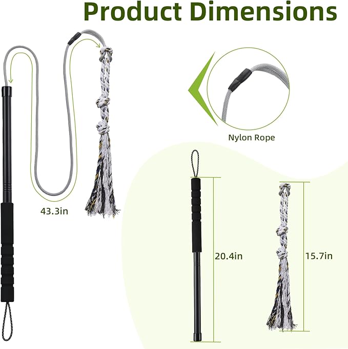 Flirt Pole for Dogs Interactive Dog Toys Durable Heavy Duty Dog Flirt Pole Suitable for Small and Medium Dogs Great Exercise and Training Tool Multifunction Dog Enrichment Toys