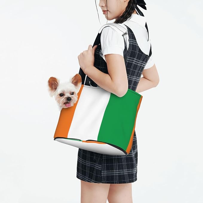Foldable Pet Carrier Sling - Waterproof Small Dog & Cat Travel Flag of Ivory Coast Tote with Safety Hook for Hiking