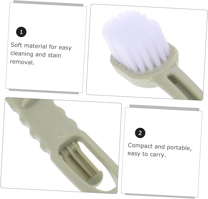 Abaodam Pet Cage Cleaning Brush Set 2 Heads Long Handle Brush for Dog Bird Cage Gentle Bristles for Pet Enclosures