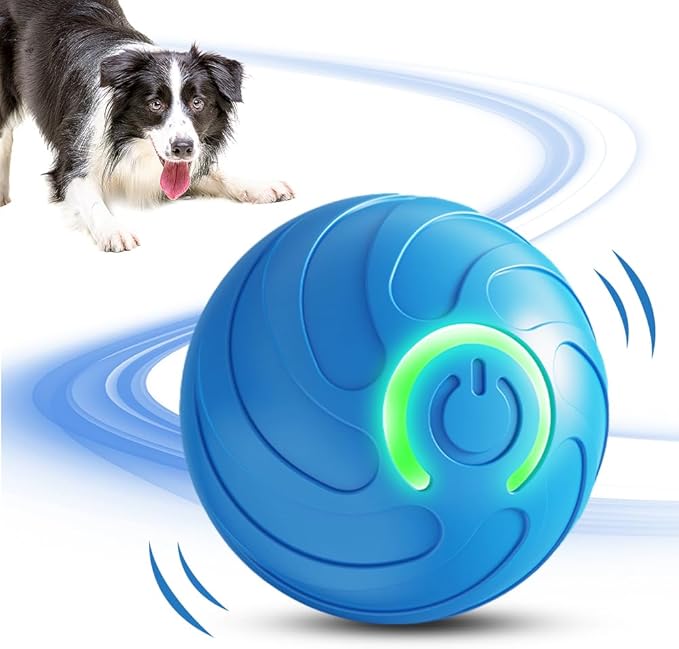 hoehew Vibrating Dog Ball, 2025 New Moving Dog Ball, Upgraded Interactive Dog Ball, Automatic Bouncing Ball Toy for Pet, Shaky Ball Toy for Small Dogs and Cats (a-Blue)