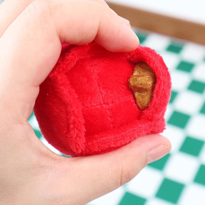 Interactive Stuffed Dog Chew Toy for Small and Medium Dogs Plush Squeak Toy Rose Flower Reducing Boredom & Anxiety