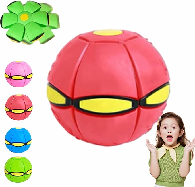 Dual-Form Magic & Flying Saucer - Switchable Bouncing Ball Toy with 6 LED Lights, Bouncing Ball Toy, Magic Balls, Automatic Rotating Rolling Balls Toys for Indoor