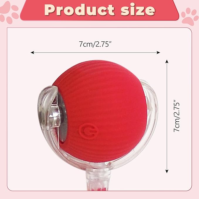 New Interactive Rolling Dog Ball, Cat Toys for Indoor Cats, Moving Cat Ball with Tail for Small, Medium Dogs, Cats (Red & Green 2pcs/Set)