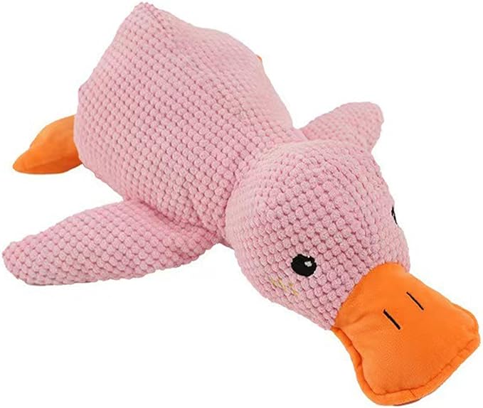 Squeaky Duck Dog Toys Pet Comfort Toy with Quack-Quack Accompany to Sleep Stuffed Toy for Small Dogs and Cats (Pink, Small Size)