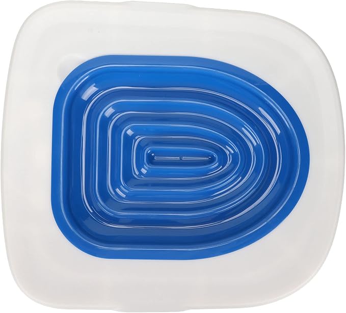 Cat Litter Toilet Cat Litter Training Kit, Universally Designed, Reusable, Ecofriendly Trainer, Includes Training Mat and User Manual. (White Tray, 1 Blue Inner Support)