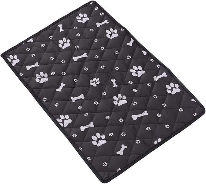ARTIBETTER Breathable Dog Car Seat Cover with Non-Slip Pet Automobile Pad, Black Bone Paw Print, M Size 50x35cm, Lightweight Protective Back Seat Mat for Dogs in Car Travel