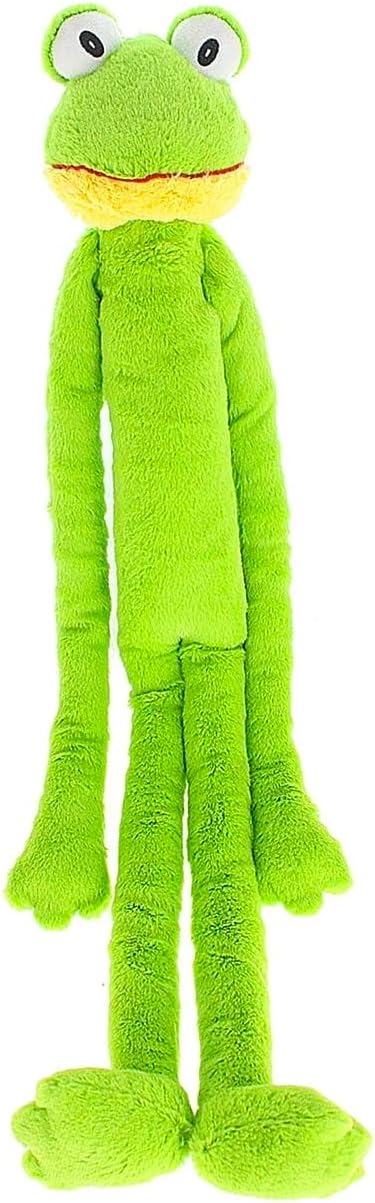 Large Extra Long Legs Over Sized Plush Animal Themed Dog Toys 27 inch Multiple Squeakers (Green Frog)