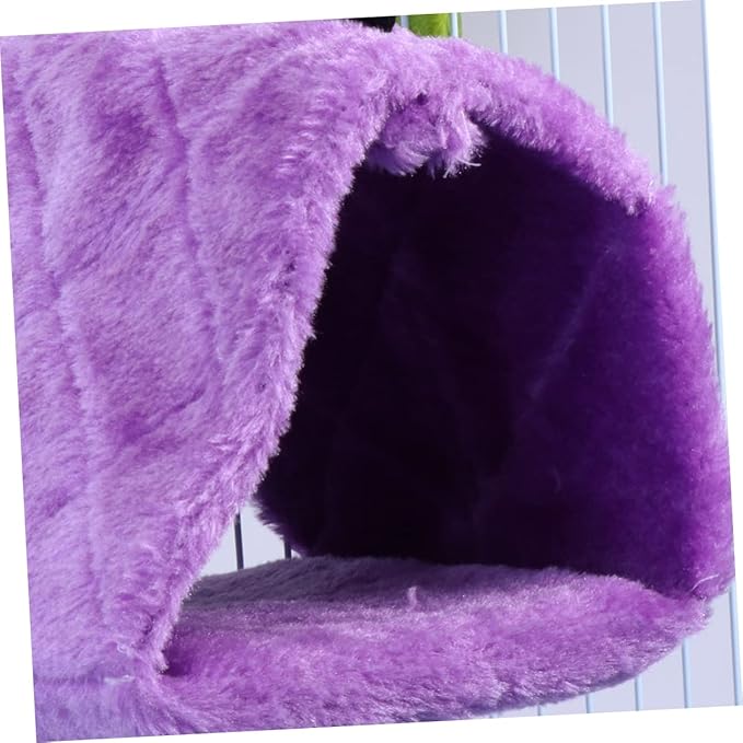 WOONEKY Adorable Parrot Hammock Small Plush Sleeping Bed for Birds Warm Hanging Hut for Bird Cage Encourages Exercise and Comfort