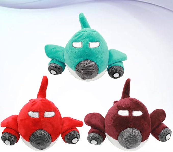 Angoily Plane Shape Squeaky Dog Chew Toy 7.87 Inch Interactive Pet Toy for Teeth Cleaning Bite Resistant Sound Playing Durable Chew for Dogs and Cats