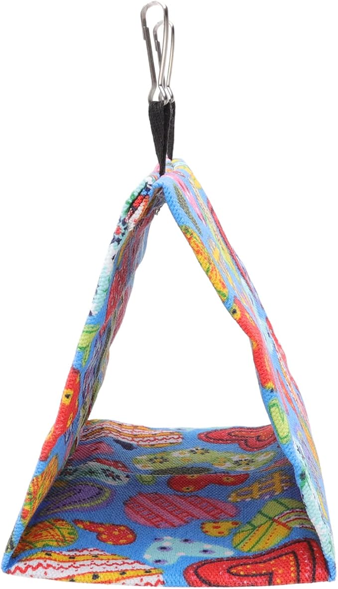 Bird Hanging Tent Canvas Parrot House Bed Bird Cage Accessories Hammock with Hooks for Cockatiel Lovebird Hamster Chinchilla (25 * 15 * 18CM)