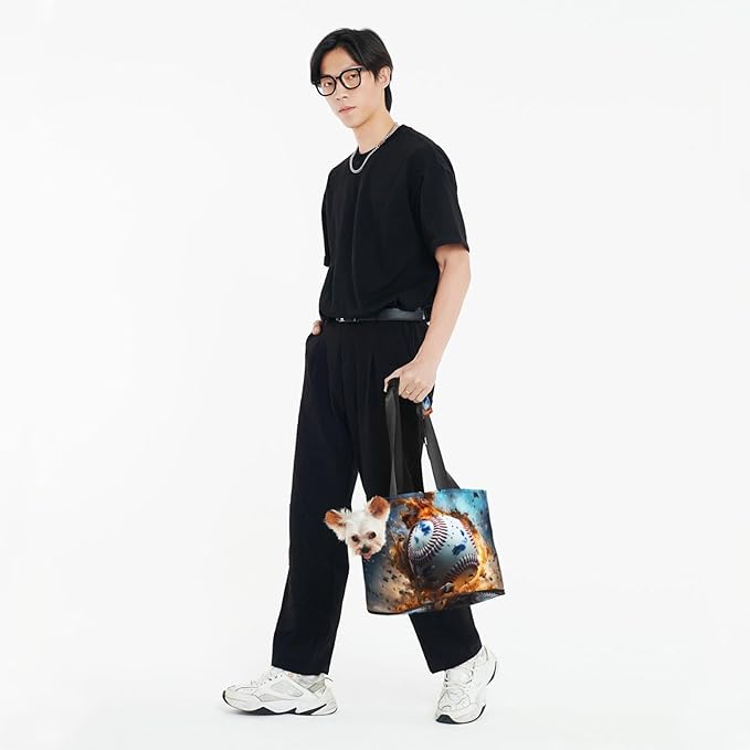 Foldable Pet Carrier Sling - Waterproof Small Dog & Cat Travel Hot Baseball Tote with Safety Hook for Hiking