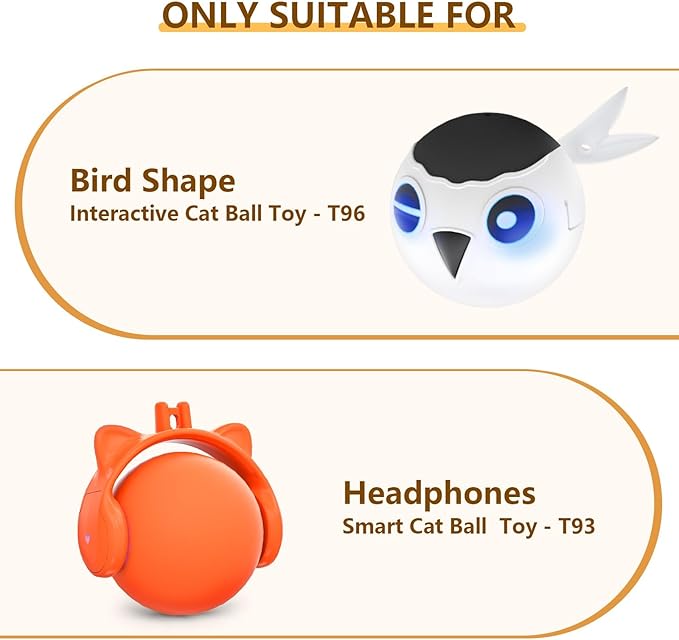 ORSDA 3 PCS Replacement Refills, Feather Tail, Elastic Net Tail, Plush Shrimps for Automatic Kitten Toys, only Suitable T93&T96 Cat Ball Toy