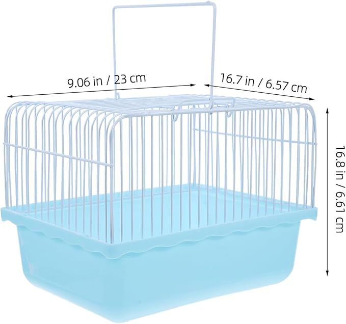 Yardwe Portable Bird Travel Cage Lightweight Plastic Carrier for Parakeets Lovebirds and Small Animals Durable Material for Travel and Comfortable Living Environment