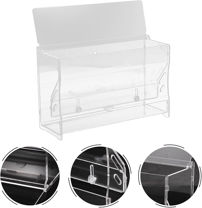 Abaodam Rutin Chicken Automatic Feeder Acrylic Medium Chicken Feeding Bowl Food Box for Parrot Cockatiel Bird Cage Use