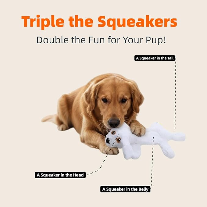 Dog Squeaky Toys, 5-Pack Chew Toys for Aggressive Chewers with Crinkle Sound, Mix of Stuffed & Stuffing-Free Plush for Boredom Relief for Puppies, Small and Medium Dogs