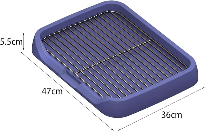 Dog Toilet, Indoor Potty Tray Pet Litter Pan, Puppy Potty Tray, Potty Trainer Puppy Pee Pad for Small Medium Large Dogs, Blue