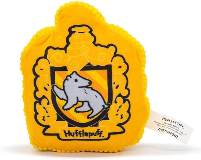 Buckle-Down The Wizarding World of Harry Potter Dog Toy, Hufflepuff Badger Crest Pet Toy, Plush