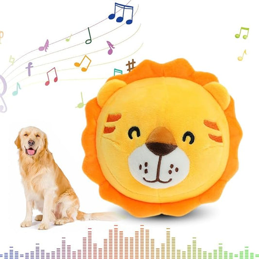 Interactive Dog Toys,2024 New Active Moving Pet Plush Toy,Squeaky Moving Dog Ball Toy,Rechargeable Puppy Toys to Keep Them Busy,Washable Pig Plush Toys(Lion)