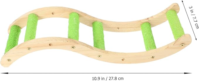 HOMSFOU Wooden Parrot Climbing Ladder and Hamster Cage Ladder with Beak and Claw Grinding Function, Creative Bird Cage Accessory for Small Pets’ Play and Exercise