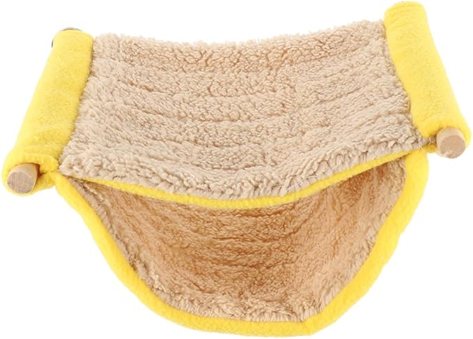 Double Layer Small Animal Hammock Bed for Hamster and Parakeet, Hanging Plush Cage Nest, Rat and Bird Cage Accessories, Warm Cozy Sleeping Hideout for Small Pets